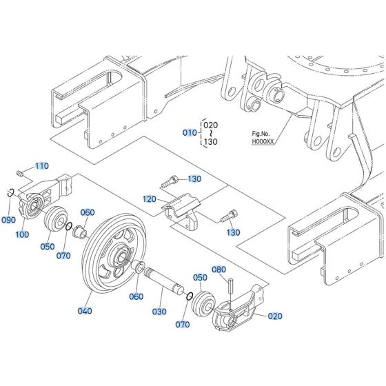 Idler Assembly for Kubota KX040-5 Mini Excavator