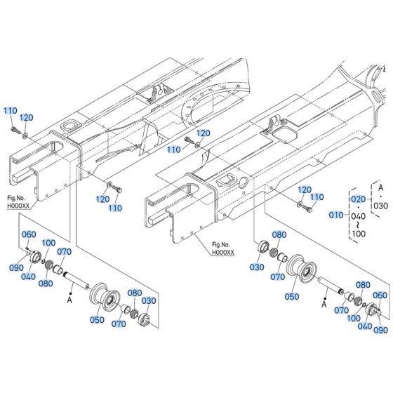 Track Roller Assembly for Kubota KX040-5 Mini Excavator