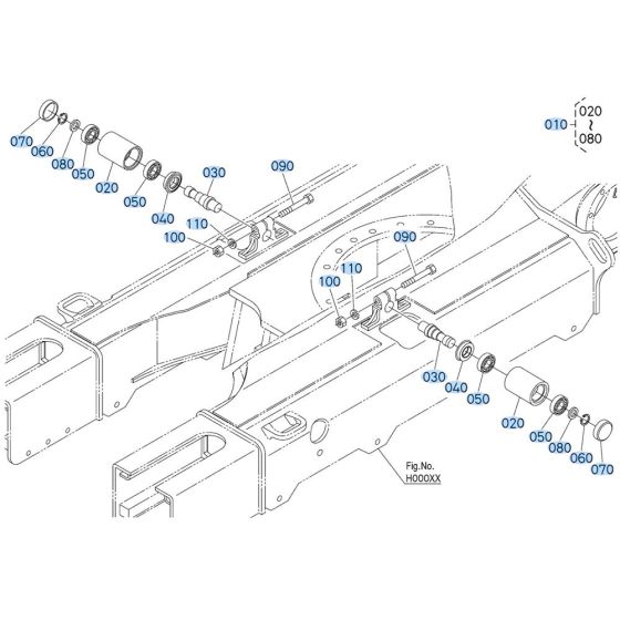 Carrier Roller Assembly for Kubota KX040-5 Mini Excavator