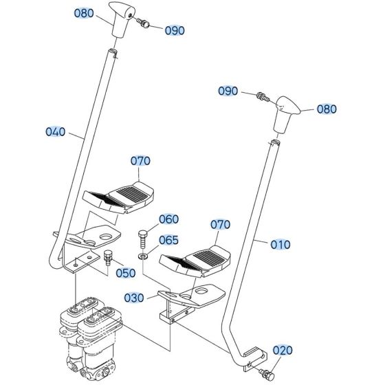 Control Lever (Travel) Assembly for Kubota KX080-3 Mini Excavator