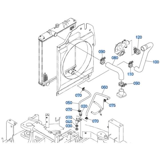 Water Pipe Assembly for Kubota KX080-3 Mini Excavator