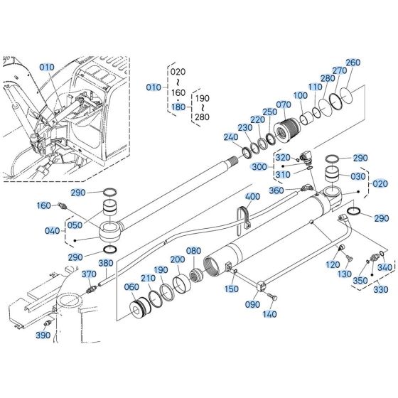 Swing Cylinder Assembly for Kubota KX080-3 Mini Excavator