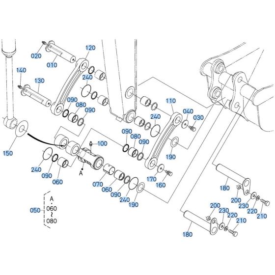 Bucket Link Assembly for Kubota KX080-3 Mini Excavator