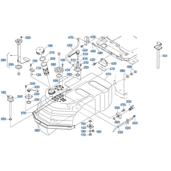 Fuel Tank Assembly for Kubota KX080-3 Mini Excavator