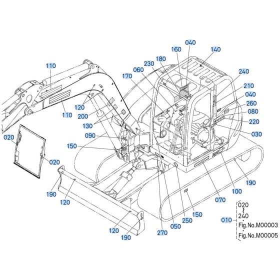 Decals for Kubota KX080-3 Mini Excavator