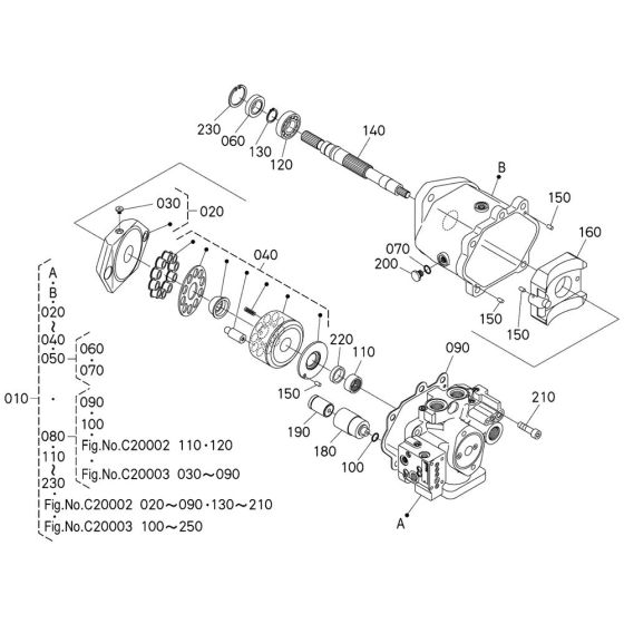 Piston Pump Assembly for Kubota KX080-3 Mini Excavator