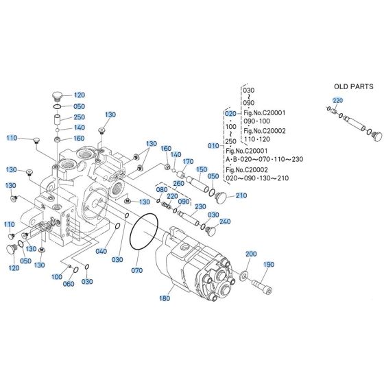 Piston Pump Assembly -2 for Kubota KX080-3 Mini Excavator