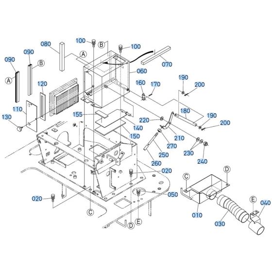 Heater Assembly -1 for Kubota KX080-3 Mini Excavator
