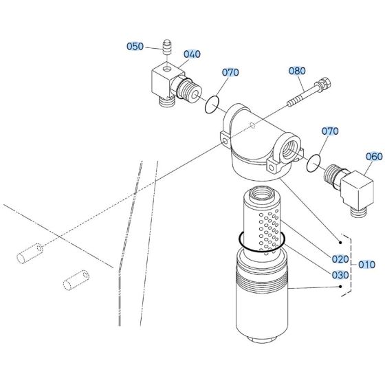 Oil Filter Assembly for Kubota KX080-3 Mini Excavator