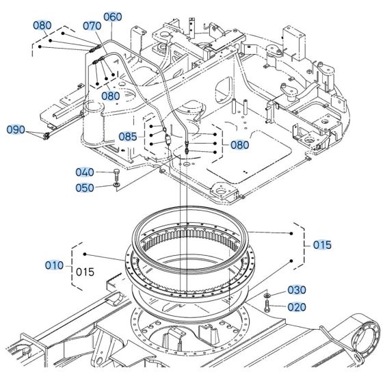 Swivel Gear Assembly for Kubota KX080-3 Mini Excavator