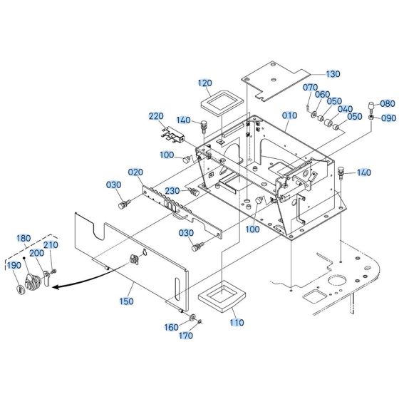 Seat Support Assembly for Kubota KX080-3 Mini Excavator