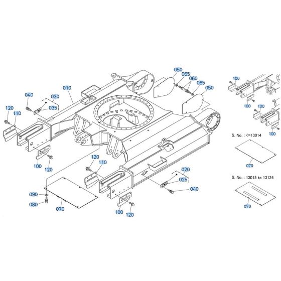 Track Frame Assembly for Kubota KX080-3 Mini Excavator