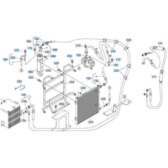 Condenser Assembly for Kubota KX080-3 Mini Excavator