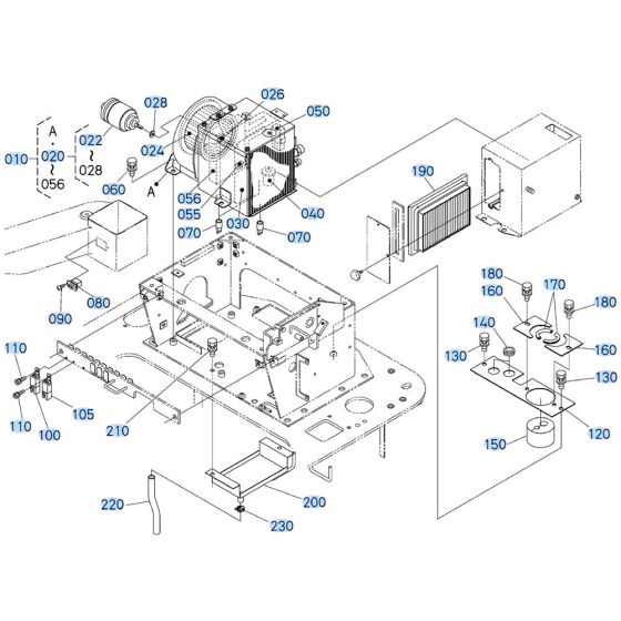 Air Conditioner Assembly -1 for Kubota KX080-3 Mini Excavator