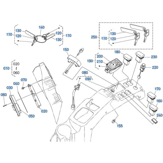 Instrument Panel Assembly for Kubota KX080-4s Mini Excavator