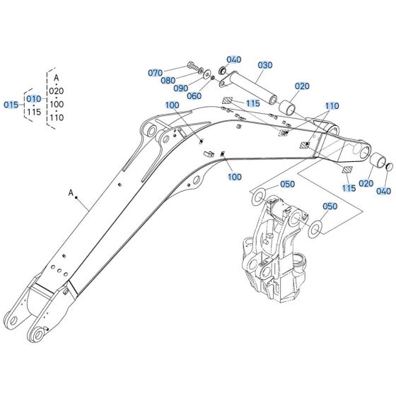 Boom Assembly for Kubota KX080-4s Mini Excavator