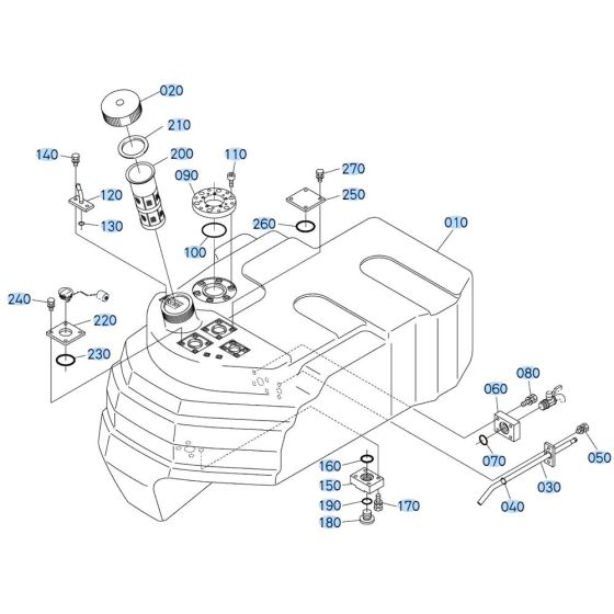 Fuel Tank Assembly for Kubota KX080-4s Mini Excavator