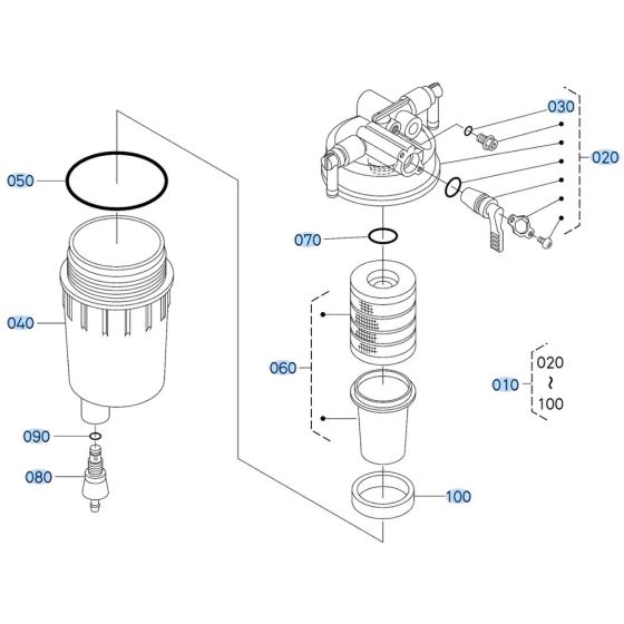 Separator Assembly for Kubota KX080-4s Mini Excavator