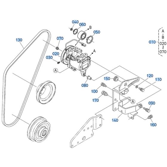 Compressor Assembly for Kubota KX080-4s Mini Excavator