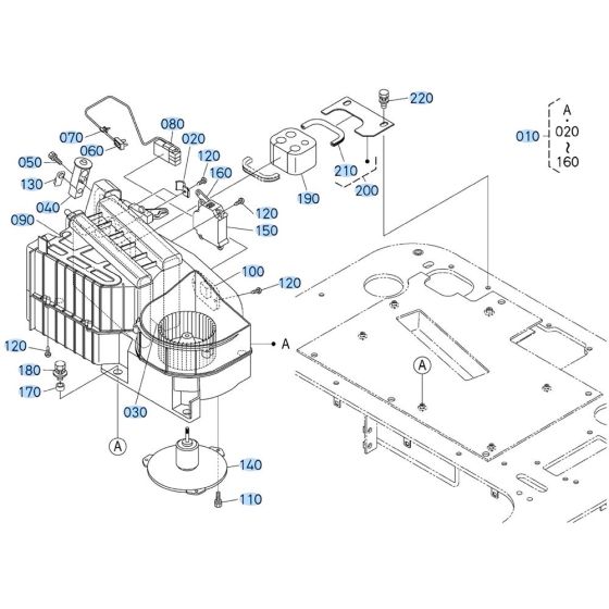 Air Conditioner Assembly for Kubota KX080-4s Mini Excavator