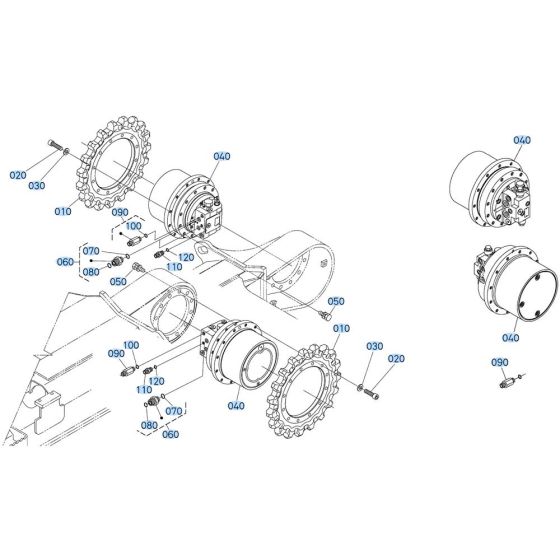 Drive Motor Assembly for Kubota KX080-4s Mini Excavator