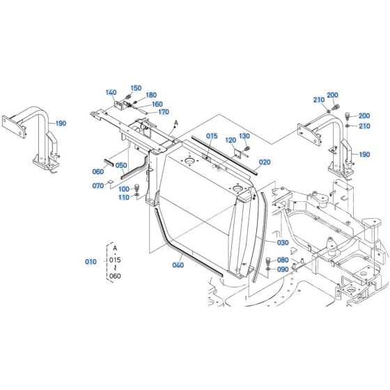 Arch Frame Assembly for Kubota KX080-4s Mini Excavator