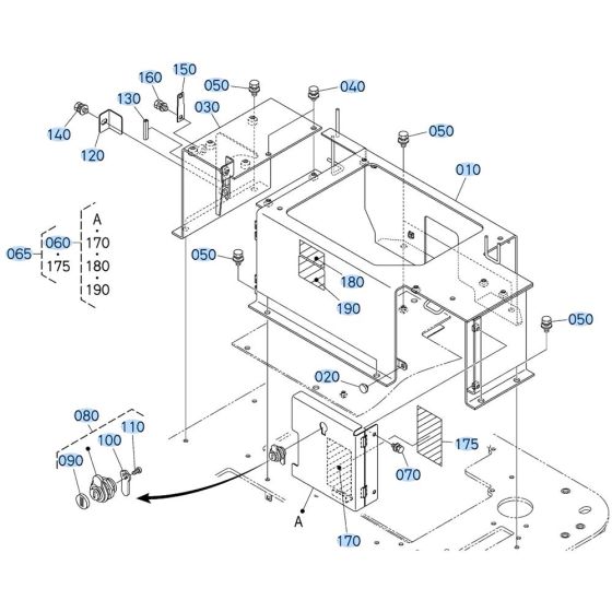 Seat Support Assembly for Kubota KX080-4s Mini Excavator