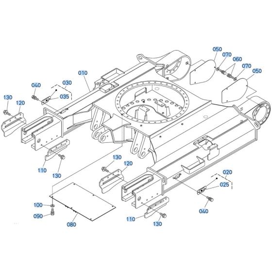 Track Frame Assembly for Kubota KX080-4s Mini Excavator