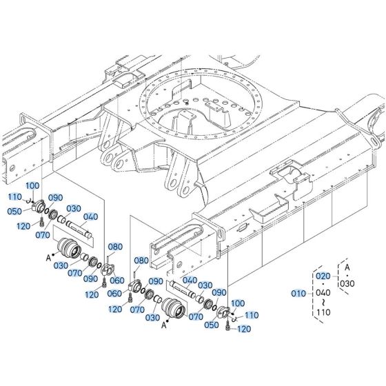 Track Roller Assembly for Kubota KX080-4s Mini Excavator