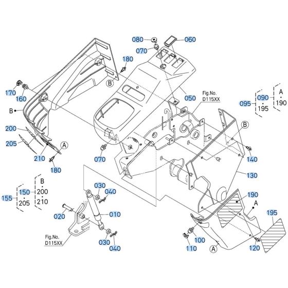 Armrest (L/H) Assembly for Kubota KX080-5 Mini Excavator