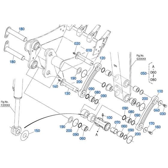 Bucket Link Assembly for Kubota KX080-5 Mini Excavator