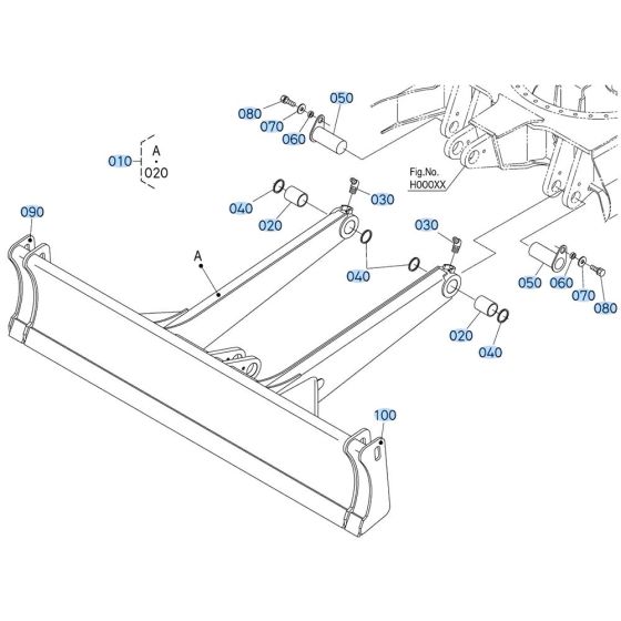Blade Assembly for Kubota KX080-5 Mini Excavator
