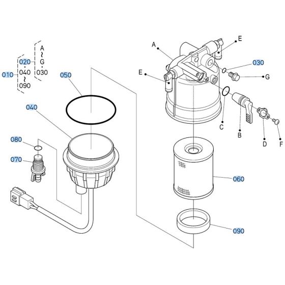 Separator Assembly for Kubota KX080-5 Mini Excavator
