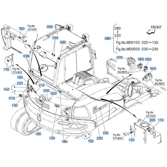 Decals -2 for Kubota KX080-5 Mini Excavator