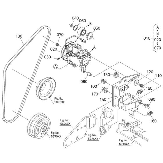 Compressor Assembly for Kubota KX080-5 Mini Excavator
