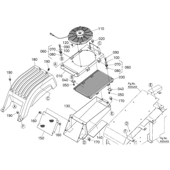 Condenser Assembly for Kubota KX080-5 Mini Excavator