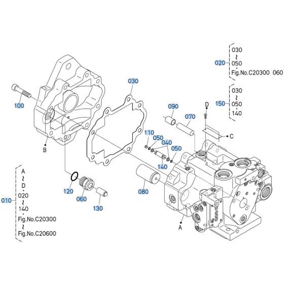 Piston Pump Assembly for Kubota KX080-5 Mini Excavator