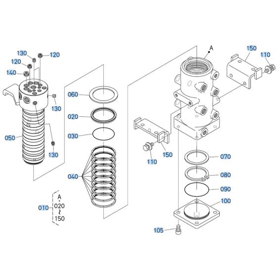 Rotary Joint Assembly -1 for Kubota KX080-5 Mini Excavator
