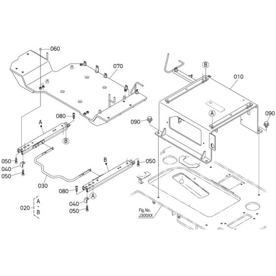 Seat Support Assembly for Kubota KX080-5 Mini Excavator