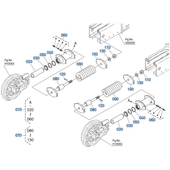 Idler Assembly -1 for Kubota KX080-5 Mini Excavator