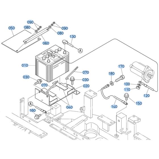 Battery Assembly for Kubota KX121-3 Mini Excavator
