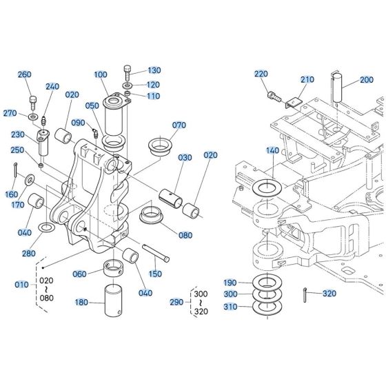 Swing Bracket Assembly for Kubota KX121-3 Mini Excavator
