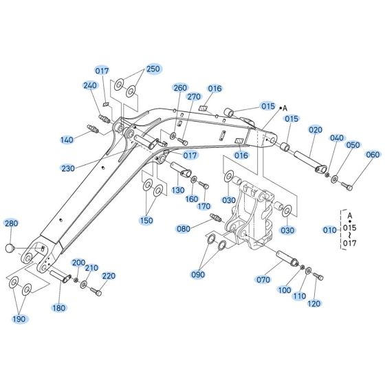 Boom Assembly for Kubota KX121-3 Mini Excavator