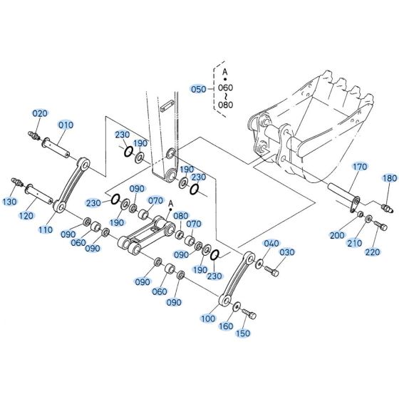 Bucket Link Assembly for Kubota KX121-3 Mini Excavator