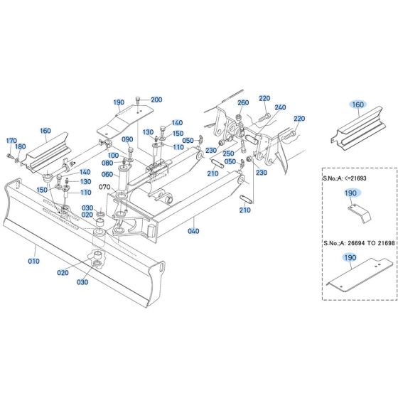 Blade (Angle) Assembly for Kubota KX121-3 Mini Excavator