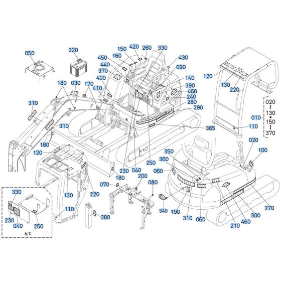 Decals for Kubota KX121-3 Mini Excavator