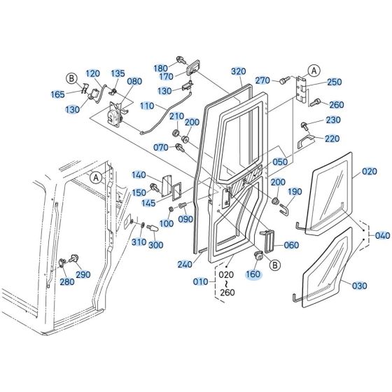 Door Assembly for Kubota KX121-3 Mini Excavator