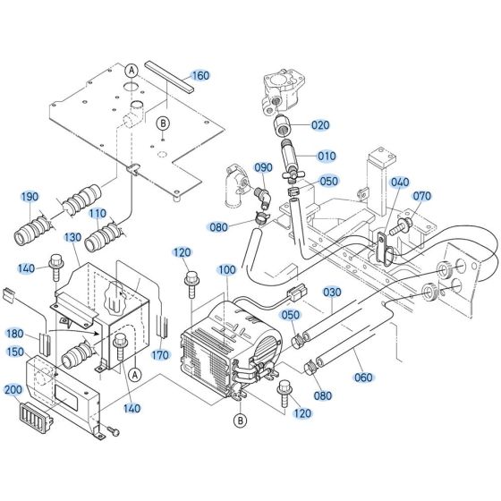 Heater Assembly for Kubota KX121-3 Mini Excavator