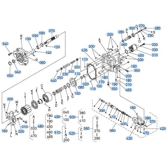 Piston Pump Assembly for Kubota KX121-3 Mini Excavator