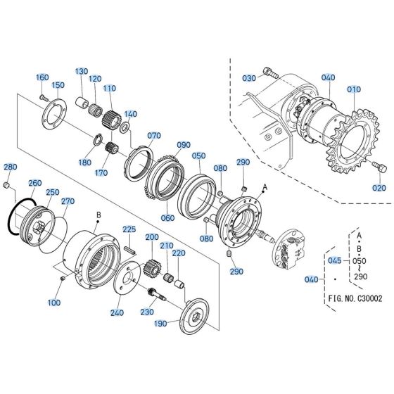 Drive Motor Assembly for Kubota KX121-3 Mini Excavator